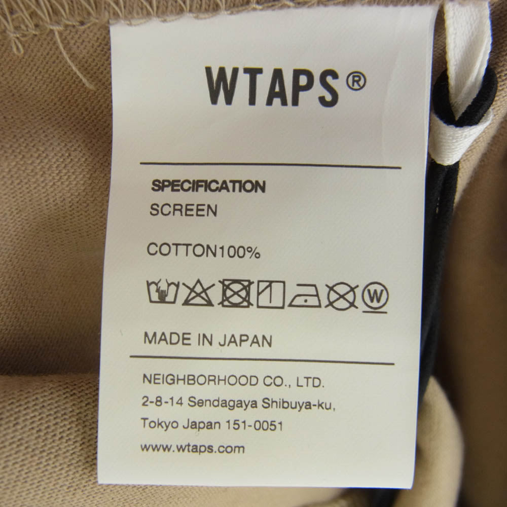 WTAPS ダブルタップス 21SS 211PCDT-ST10S MOON&STAR SS TEE 半袖 Tシャツ ライトブラウン系 4【新古品】【未使用】【中古】