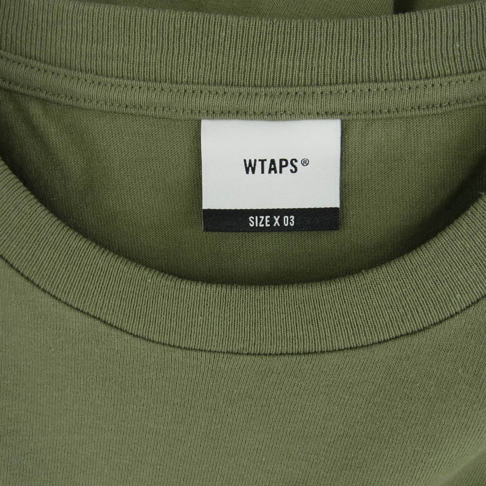 WTAPS ダブルタップス 22SS 221ATDT-STM02S LOCKER SS COTTON ロッカー ショートスリーブ コットン Tシャツ カーキ系 3【新古品】【未使用】【中古】