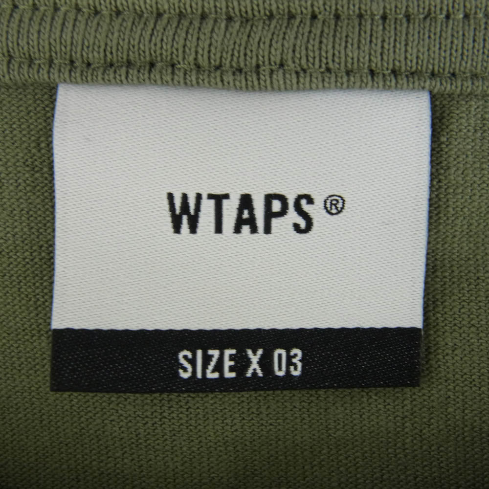 WTAPS ダブルタップス 22SS 221ATDT-STM02S LOCKER SS COTTON ロッカー ショートスリーブ コットン Tシャツ カーキ系 3【新古品】【未使用】【中古】