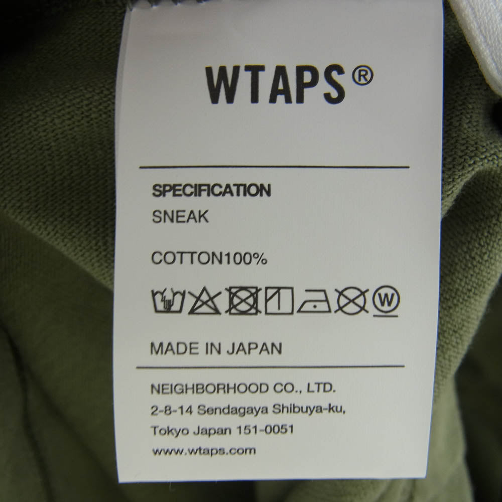 WTAPS ダブルタップス 22SS 221ATDT-STM02S LOCKER SS COTTON ロッカー ショートスリーブ コットン Tシャツ カーキ系 3【新古品】【未使用】【中古】