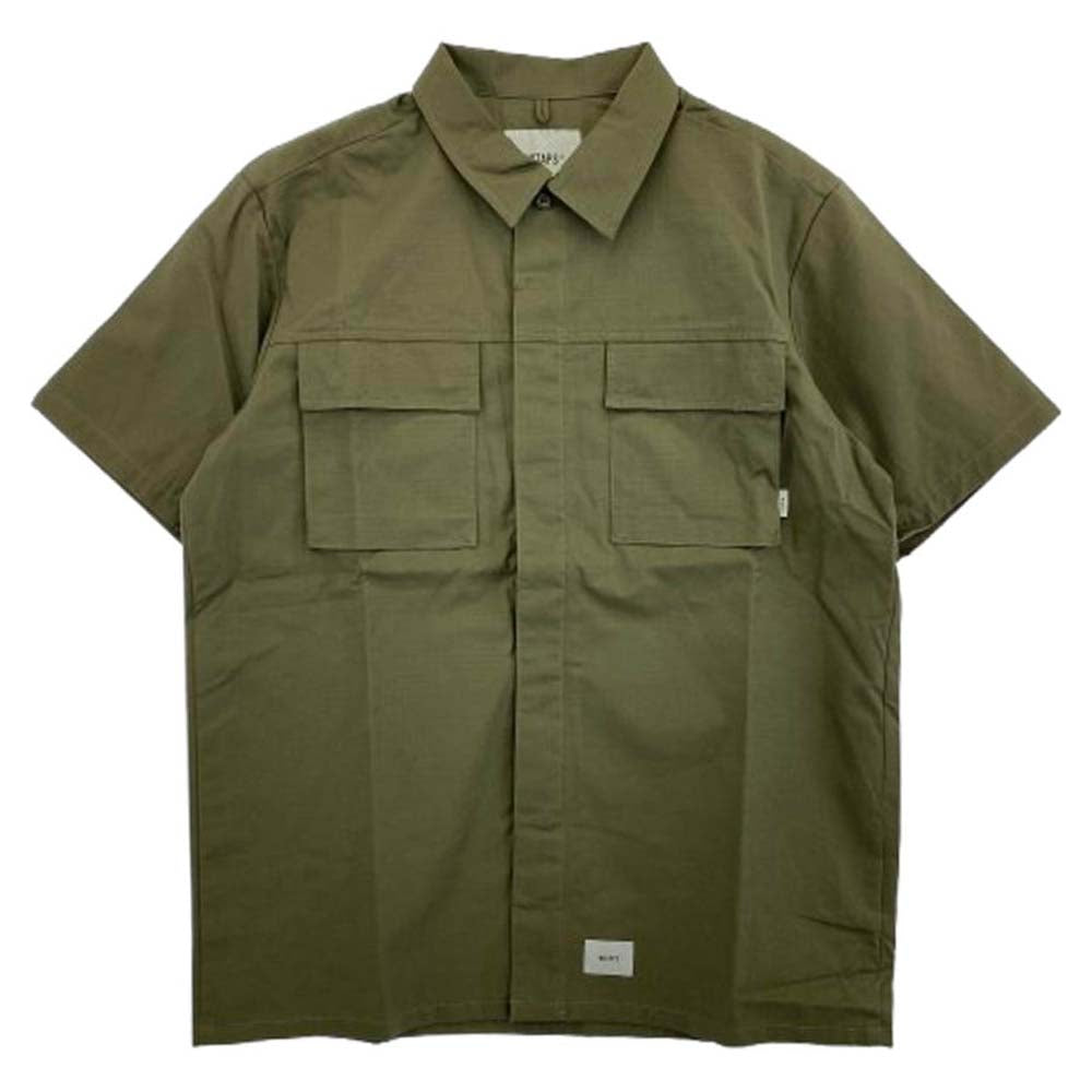 WTAPS ダブルタップス 21SS 211WVDT-SHM04 LADDER SS RIPSTOP リップストップ 半袖 ミリタリー シャツ オリーブ カーキ系 3【新古品】【未使用】【中古】