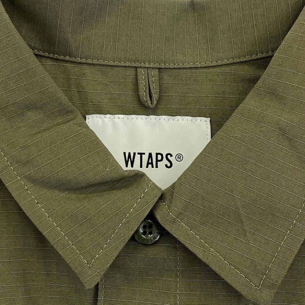 WTAPS ダブルタップス 21SS 211WVDT-SHM04 LADDER SS RIPSTOP リップストップ 半袖 ミリタリー シャツ オリーブ カーキ系 3【新古品】【未使用】【中古】