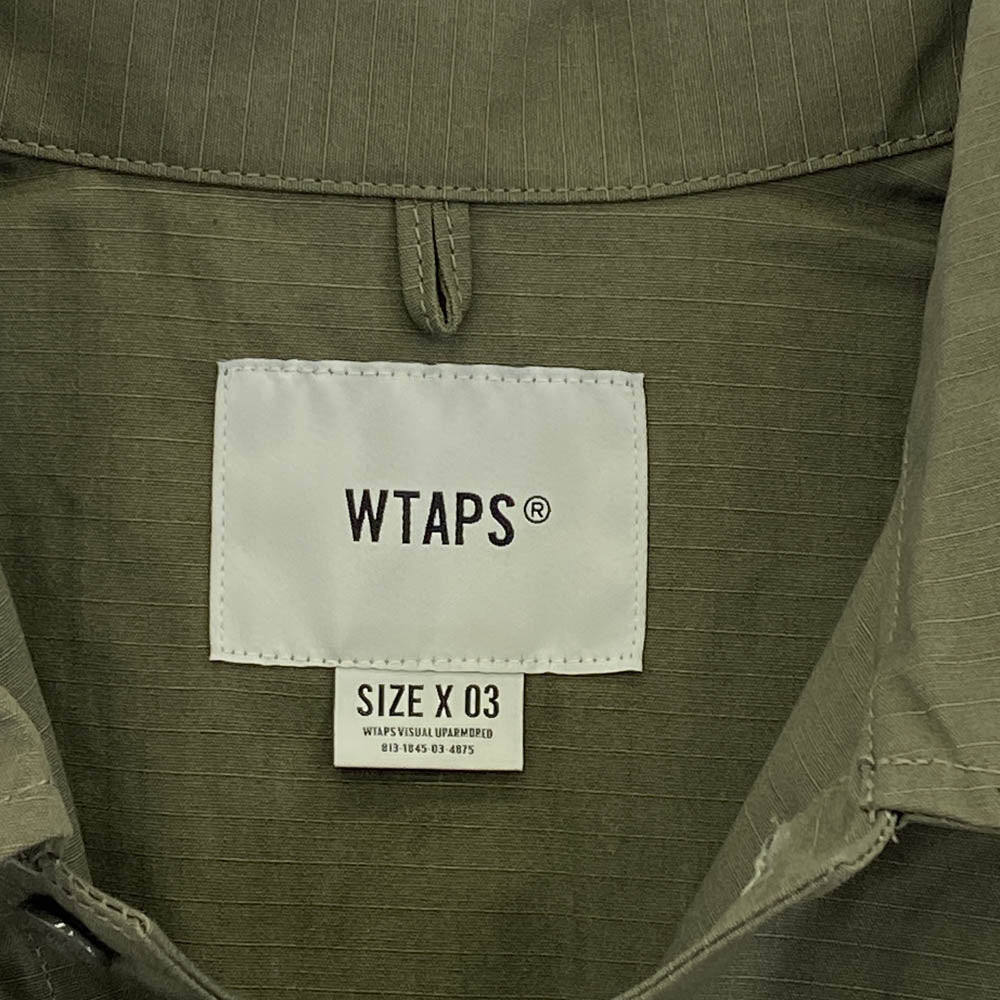 WTAPS ダブルタップス 21SS 211WVDT-SHM04 LADDER SS RIPSTOP リップストップ 半袖 ミリタリー シャツ オリーブ カーキ系 3【新古品】【未使用】【中古】