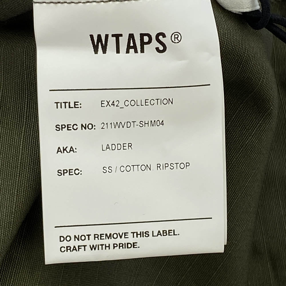 WTAPS ダブルタップス 21SS 211WVDT-SHM04 LADDER SS RIPSTOP リップストップ 半袖 ミリタリー シャツ オリーブ カーキ系 3【新古品】【未使用】【中古】