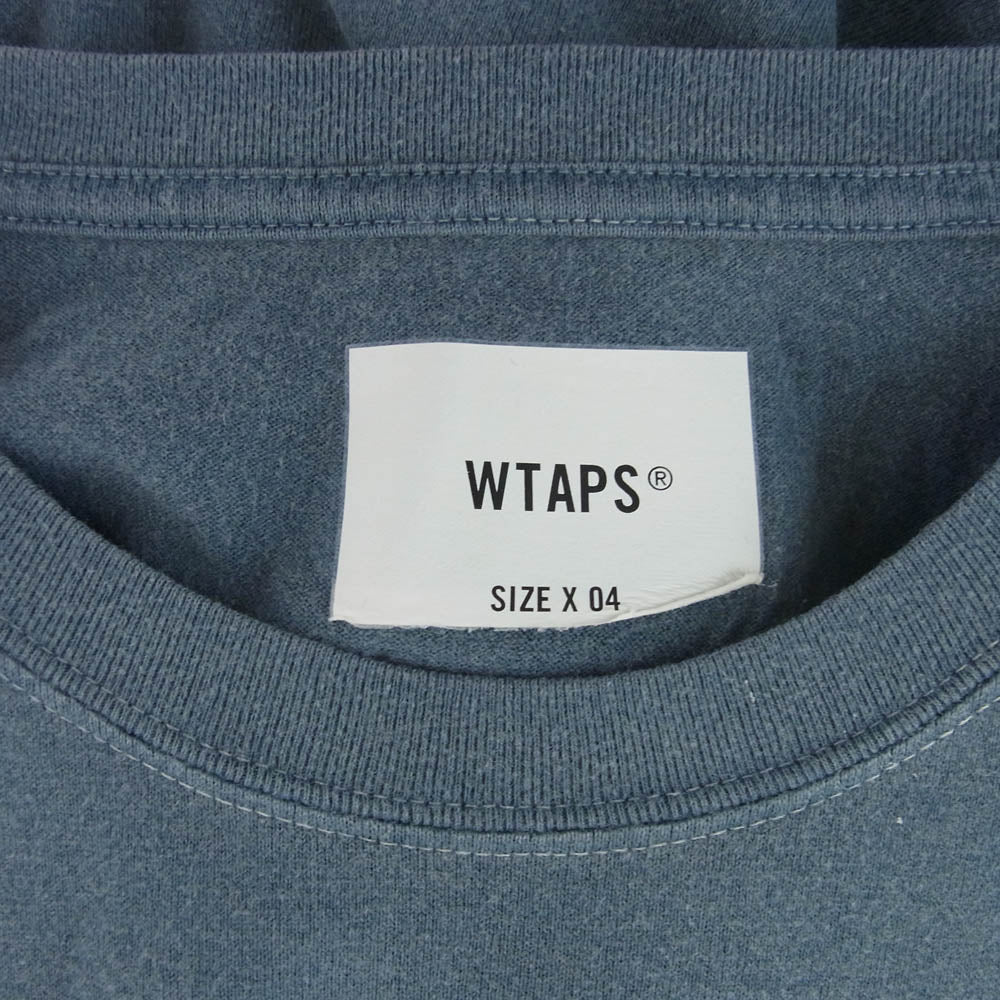 WTAPS ダブルタップス 21SS 211ATDT-CSM07 HOME BASE L/S COTTON ホームベース ロングスリーブ 長袖 Tシャツ カットソー ブルー系 X 04【新古品】【未使用】【中古】