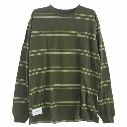 WTAPS ダブルタップス 21SS 211ATDT-CSM24 JAM 02 LS  COTTON ロングスリーブ Tシャツ ロンT 長袖 グリーン グリーン系 4【新古品】【未使用】【中古】