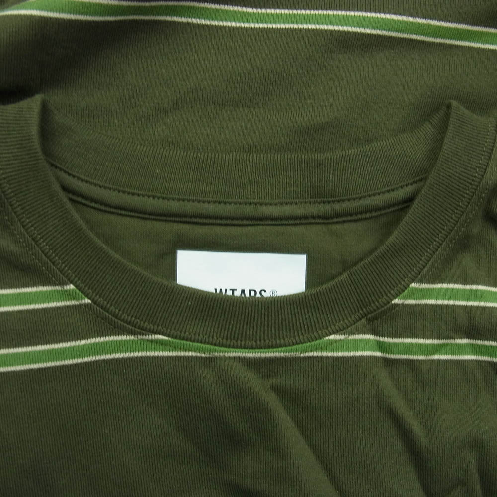 WTAPS ダブルタップス 21SS 211ATDT-CSM24 JAM 02 LS  COTTON ロングスリーブ Tシャツ ロンT 長袖 グリーン グリーン系 4【新古品】【未使用】【中古】