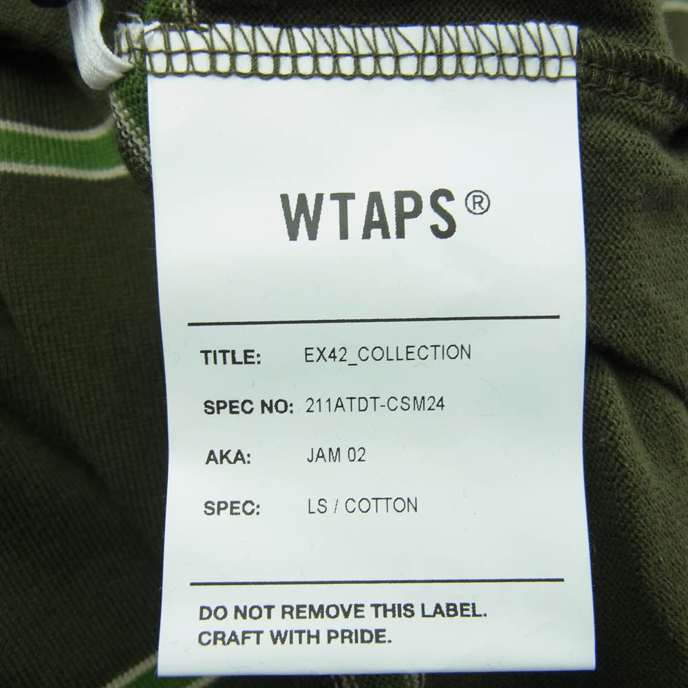 WTAPS ダブルタップス 21SS 211ATDT-CSM24 JAM 02 LS  COTTON ロングスリーブ Tシャツ ロンT 長袖 グリーン グリーン系 4【新古品】【未使用】【中古】