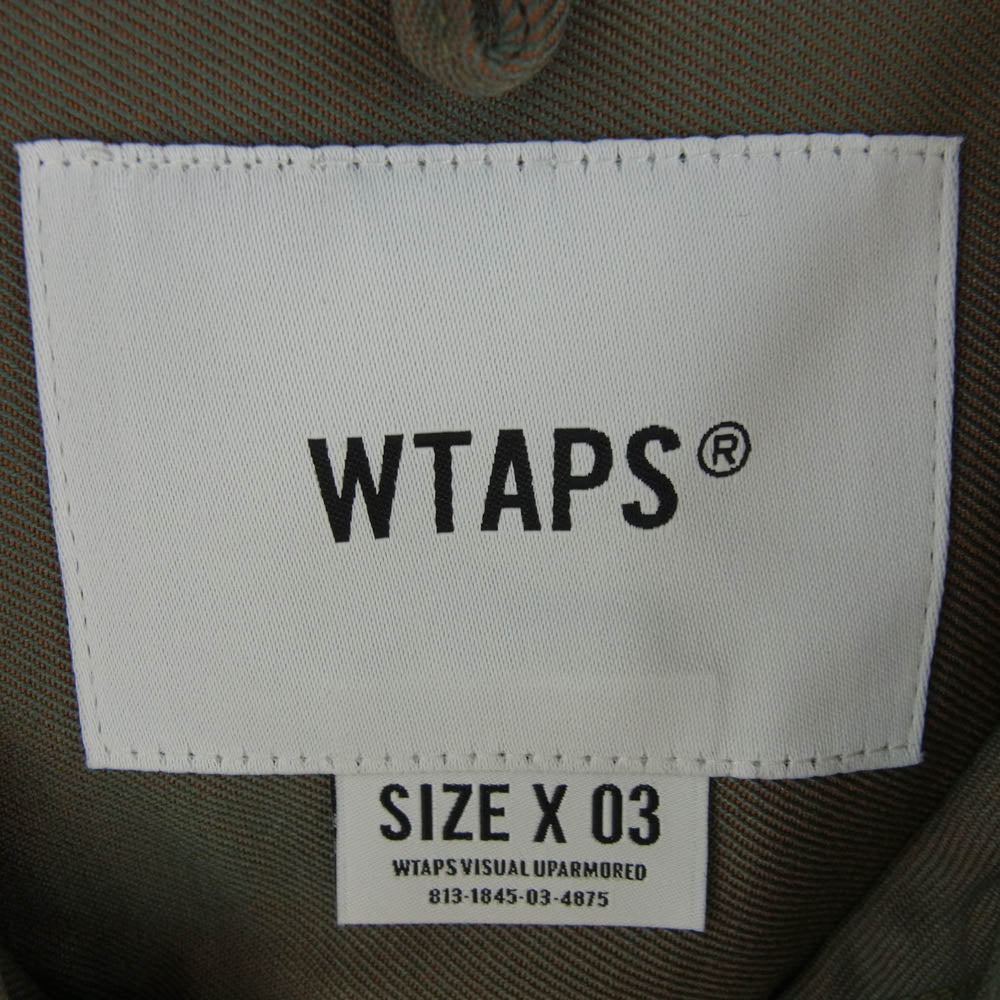 WTAPS ダブルタップス 20AW 202TQDT-SHM01 BD LS RAPO TWILL ボタンダウン 長袖 シャツ カーキ系 X 03【新古品】【未使用】【中古】