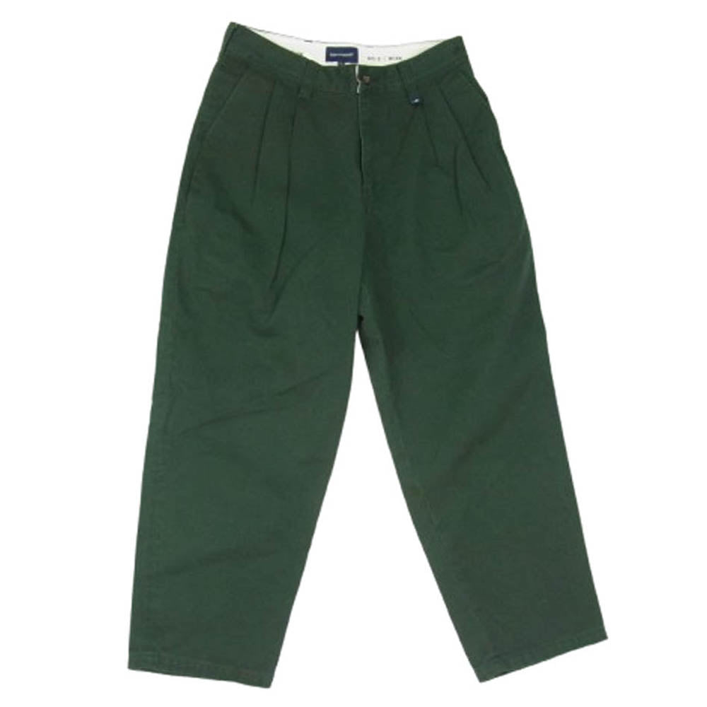 DESCENDANT ディセンダント 24SS 241WVDS-PTM09 DC-3 ORGANIC COTTON TWILL TROUSERS FADE WASH テーパード パンツ グリーン系 1【極上美品】【中古】