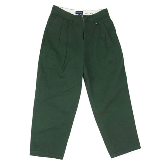 DESCENDANT ディセンダント 24SS 241WVDS-PTM09 DC-3 ORGANIC COTTON TWILL TROUSERS FADE WASH テーパード パンツ グリーン系 1【極上美品】【中古】