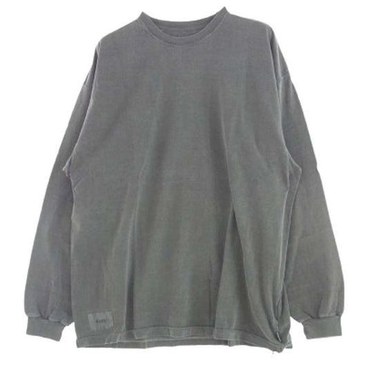 WTAPS ダブルタップス 23SS 231ATDT-CSM18 COTTON.SIGN L/S バック ロゴ 刺繍 ロングスリーブ カットソー Tシャツ スミ黒 ダークグレー系 4【極上美品】【中古】