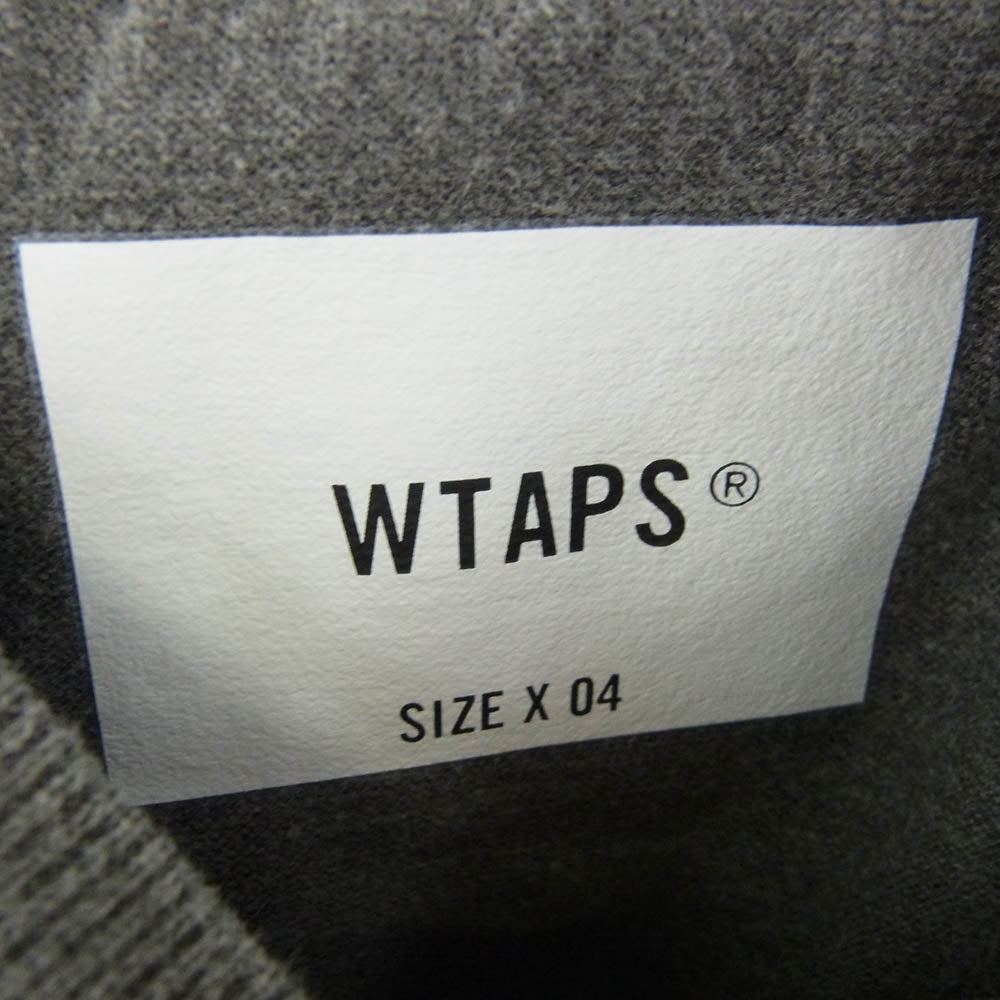 WTAPS ダブルタップス 23SS 231ATDT-CSM18 COTTON.SIGN L/S バック ロゴ 刺繍 ロングスリーブ カットソー Tシャツ スミ黒 ダークグレー系 4【極上美品】【中古】