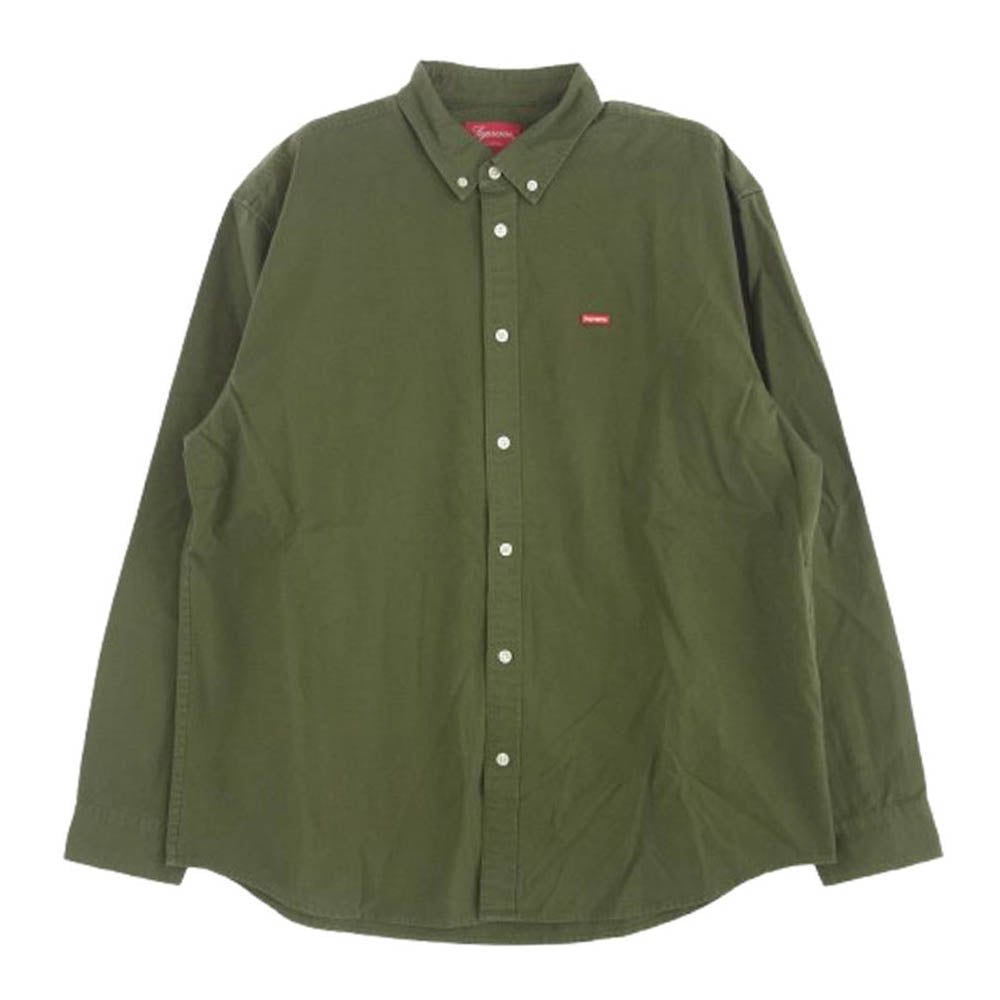 Supreme シュプリーム 22AW Small Box Logo Twill shirt スモールボックスロゴ ツイル 長袖 シャツ カーキ系 L【新古品】【未使用】【中古】
