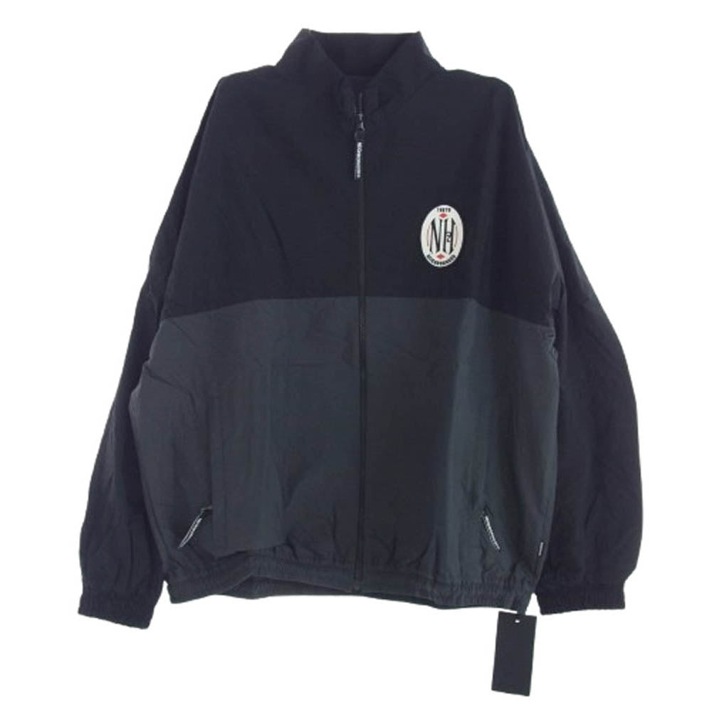 NEIGHBORHOOD ネイバーフッド 23SS 231AQNH-JKM01 BICOLOR TRACK JACKET ロゴワッペン バイカラー トラック ジャケット ブラック系 ダークグレー系 XL【新古品】【未使用】【中古】