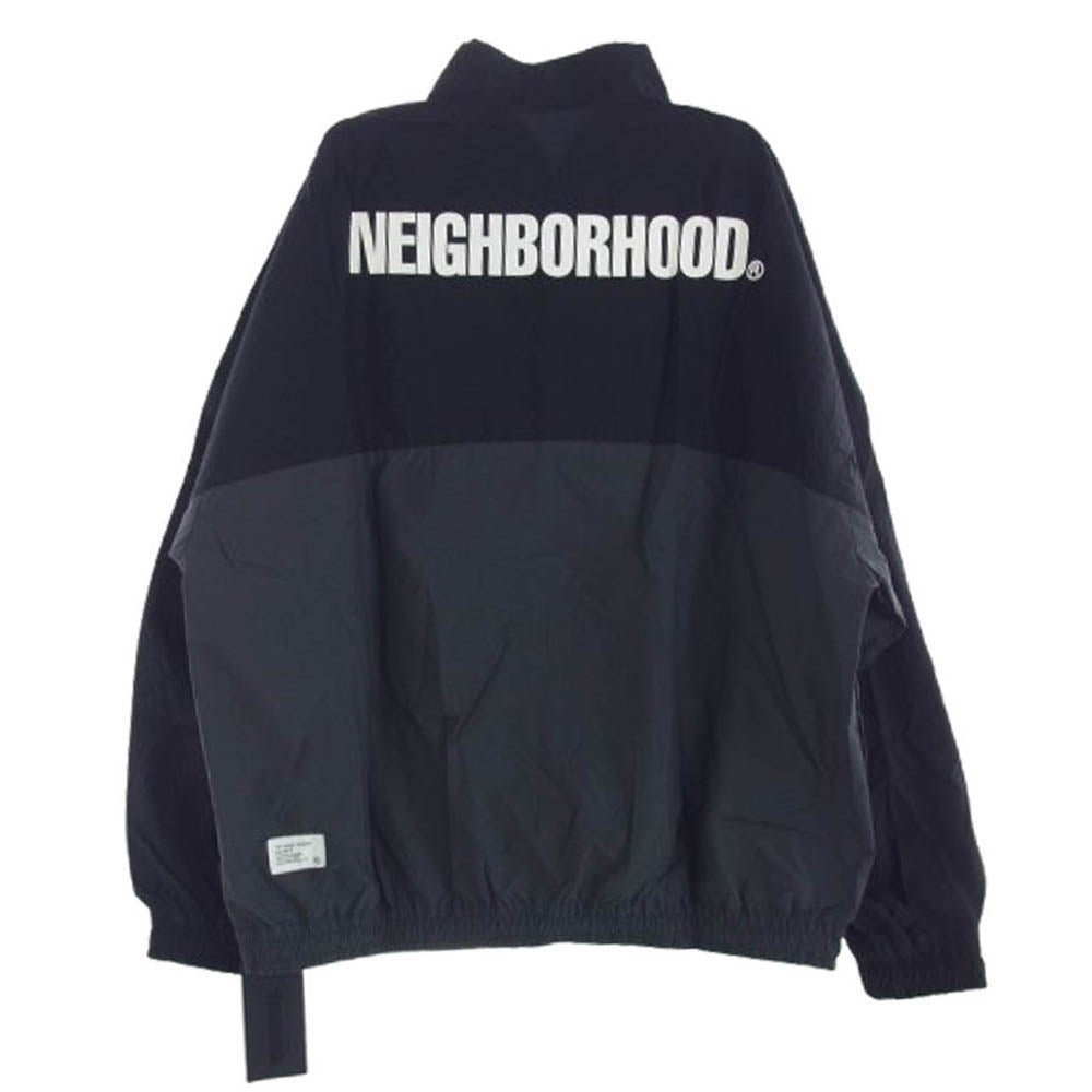 NEIGHBORHOOD ネイバーフッド 23SS 231AQNH-JKM01 BICOLOR TRACK JACKET ロゴワッペン バイカラー トラック ジャケット ブラック系 ダークグレー系 XL【新古品】【未使用】【中古】