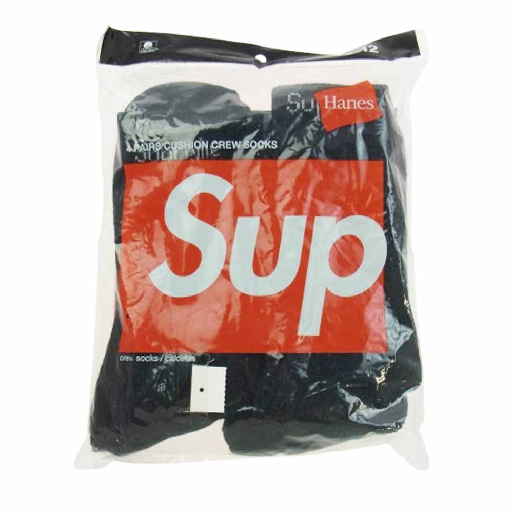 Supreme シュプリーム Hanes Crew Socks 4Pack ヘインズ ロゴ クルー ソックス 4足組 靴下 ブラック系【新古品】【未使用】【中古】