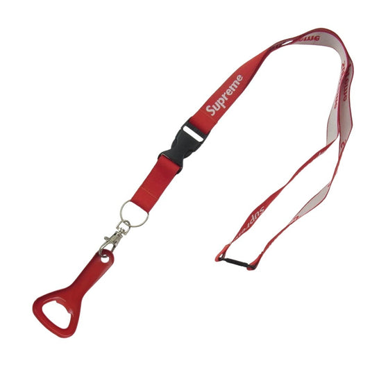 Supreme シュプリーム 14SS Bottle Opener Lanyard ボトルオープナー 栓抜き ランヤード ロゴ ストラップ レッド系【中古】