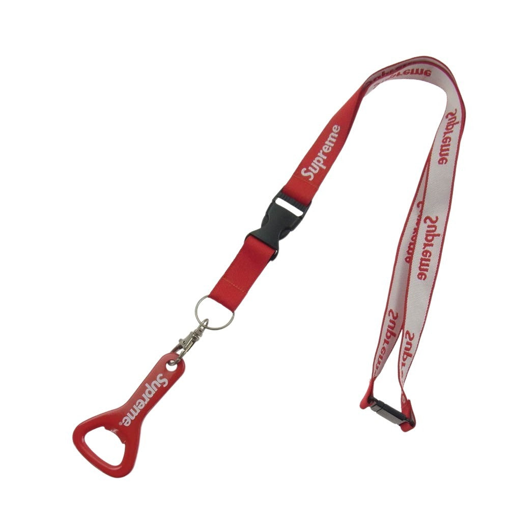 Supreme シュプリーム 14SS Bottle Opener Lanyard ボトルオープナー 栓抜き ランヤード ロゴ ストラップ レッド系【中古】