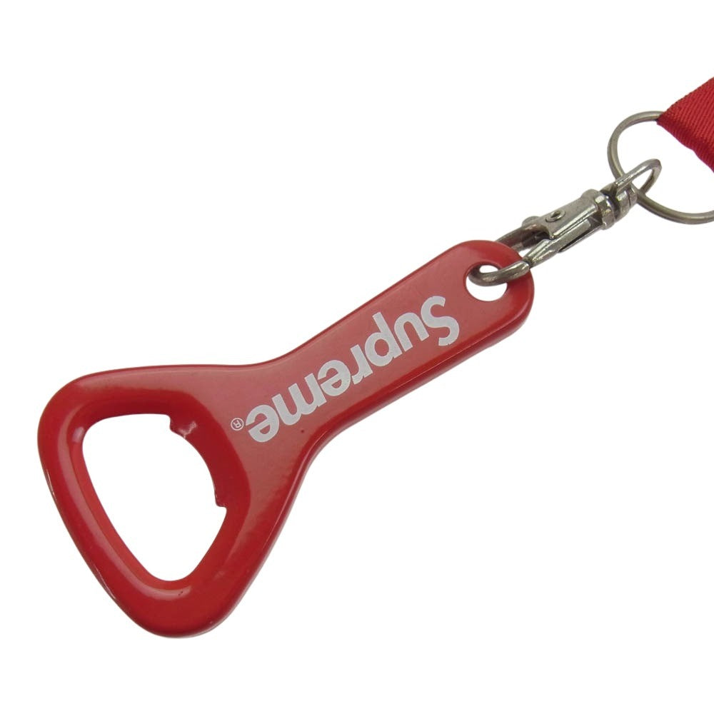 Supreme シュプリーム 14SS Bottle Opener Lanyard ボトルオープナー 栓抜き ランヤード ロゴ ストラップ レッド系【中古】