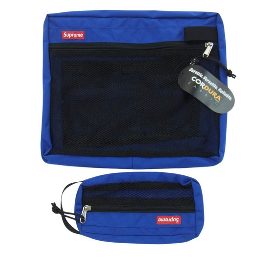 Supreme シュプリーム 16AW Mesh Organizer Bags set of 3 ポーチ 3点セット メッシュ オーガナイザーバッグ ブルー系【新古品】【未使用】【中古】