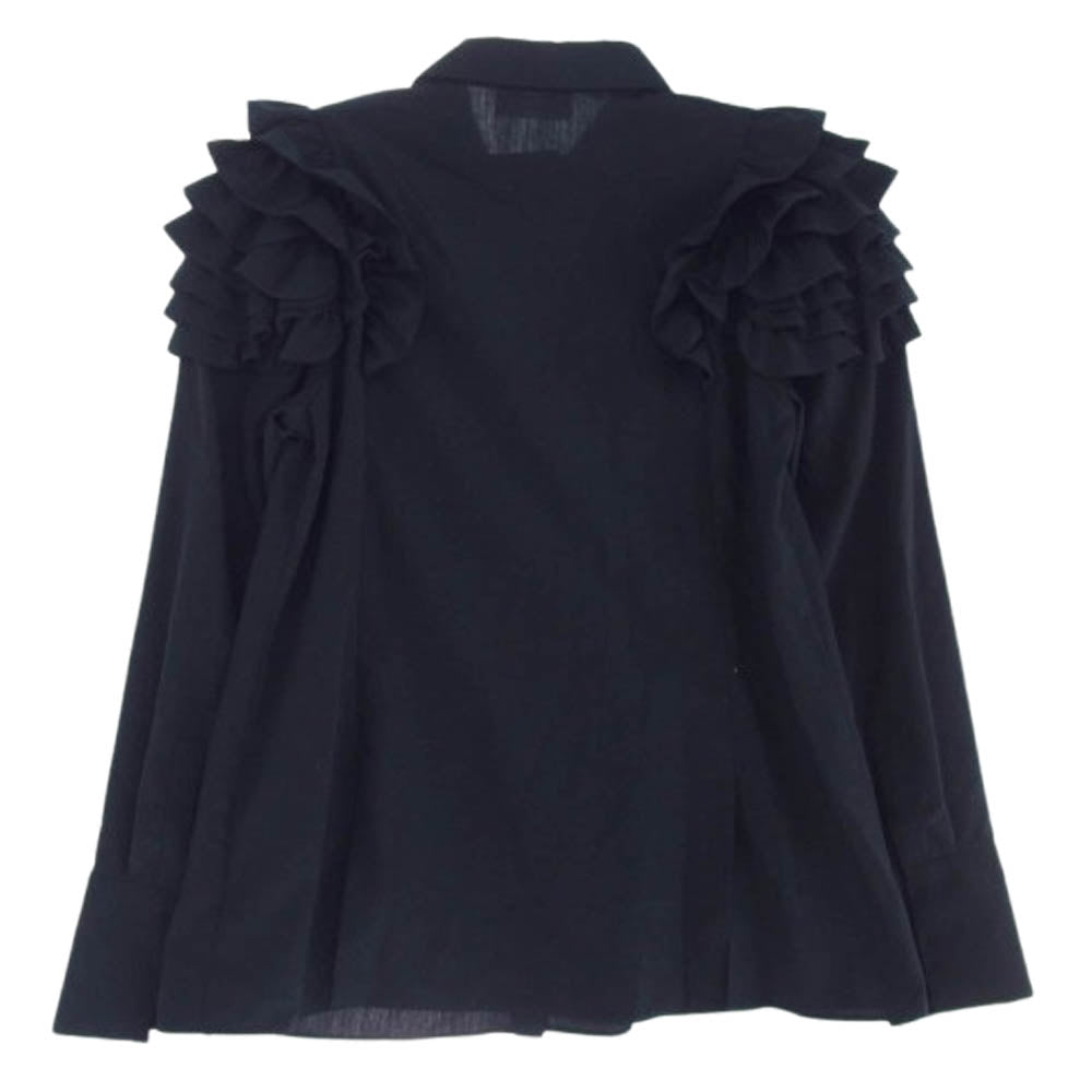 CELFORD セルフォード HANAE MORI フリル付き 長袖 シャツ ブラック ブラック系 36【極上美品】【中古】