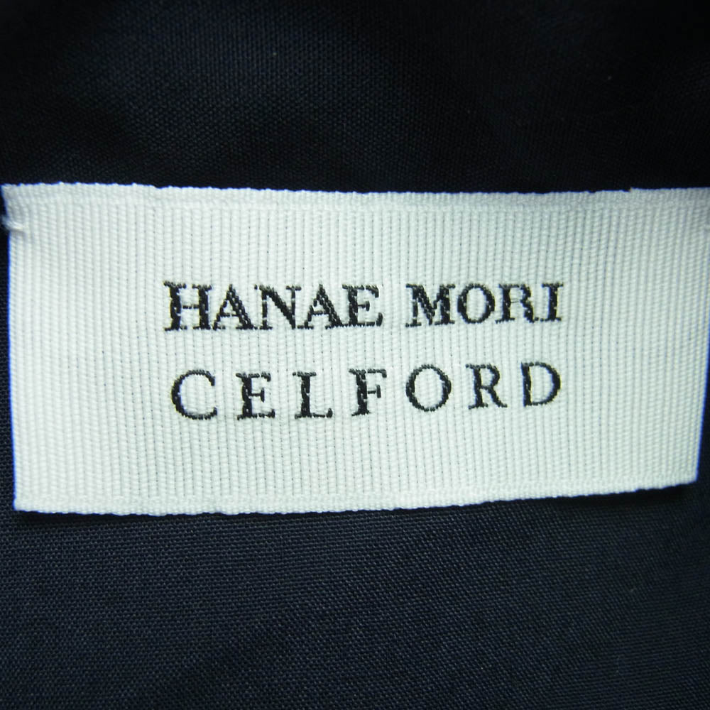 CELFORD セルフォード HANAE MORI フリル付き 長袖 シャツ ブラック ブラック系 36【極上美品】【中古】