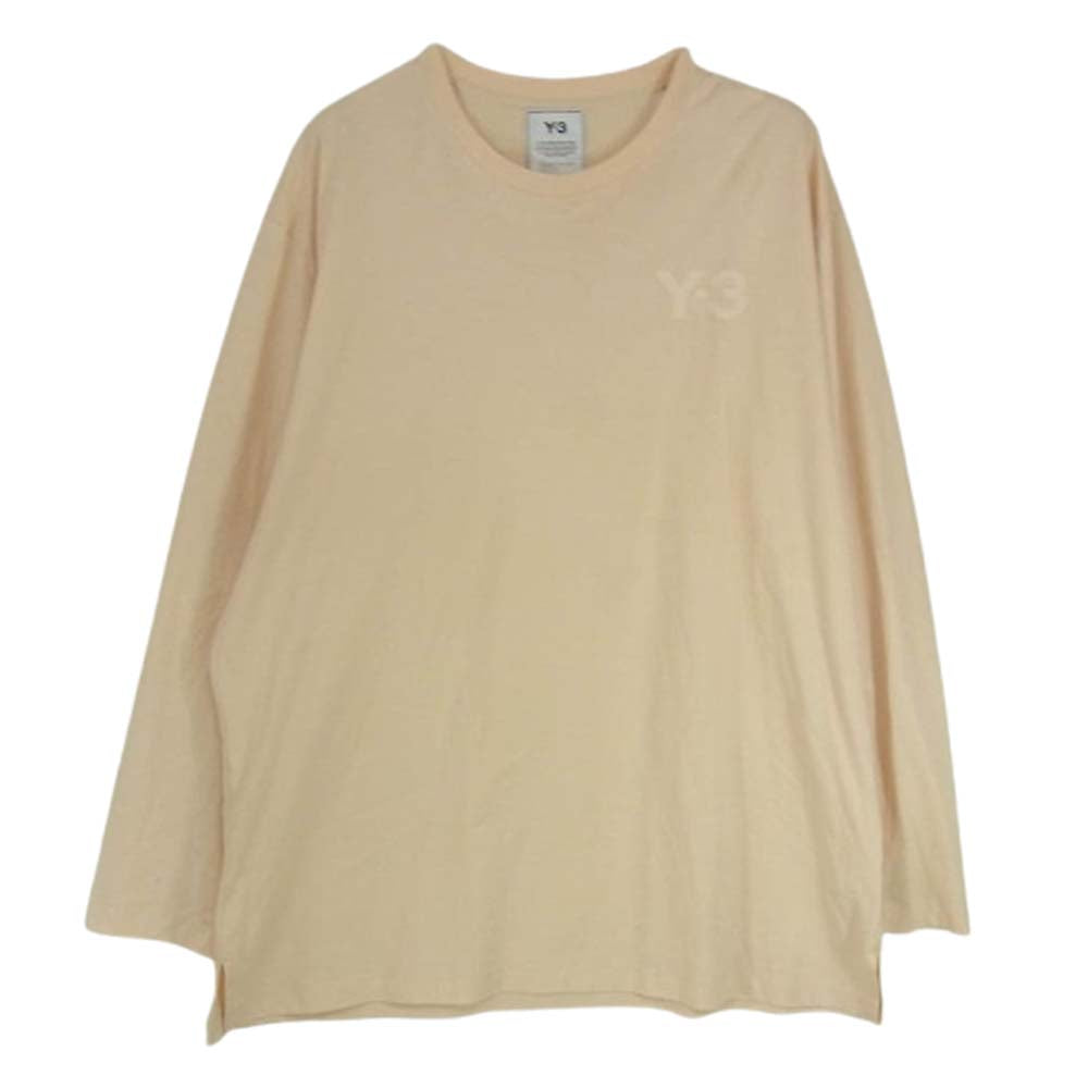 Y-3 Yohji Yamamoto ワイスリー ヨウジヤマモト HG6228 CLASSIC CHEST LOGO LS TEE クラシック チェスト ロゴ ロングスリーブ 長袖 Tシャツ カットソー ベージュ系 2XL【中古】