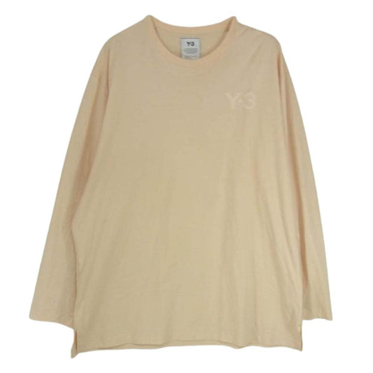 Y-3 Yohji Yamamoto ワイスリー ヨウジヤマモト HG6228 CLASSIC CHEST LOGO LS TEE クラシック チェスト ロゴ ロングスリーブ 長袖 Tシャツ カットソー ベージュ系 2XL【中古】
