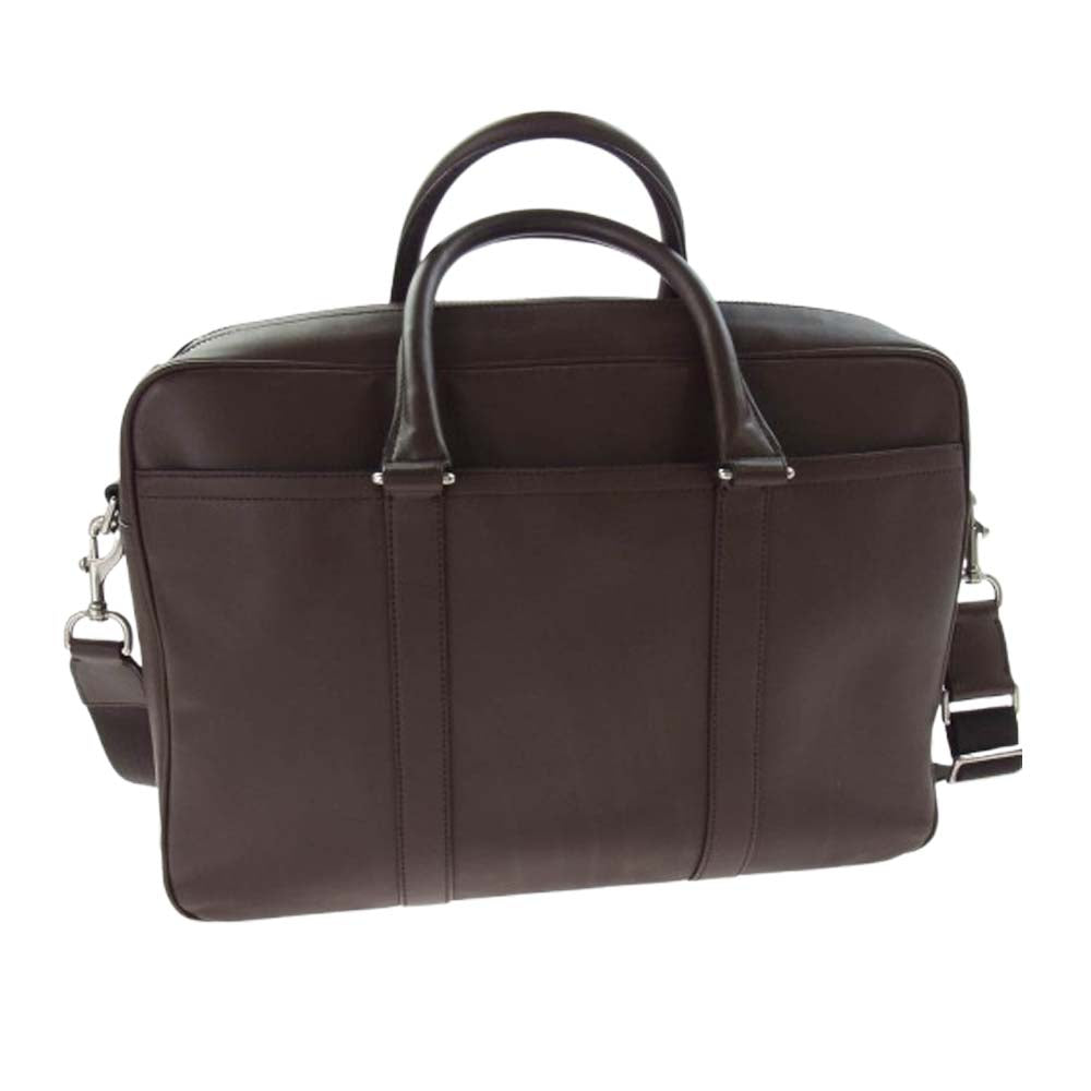 COACH コーチ F71065 レキシントン レザー ダブルジップトップ・コミュータ 2WAY ショルダーストラップ ブリーフケース ビジネスバッグ ブラウン系【中古】