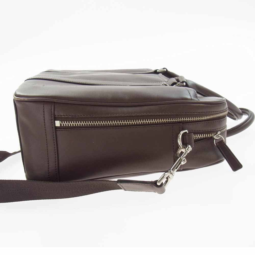 COACH コーチ F71065 レキシントン レザー ダブルジップトップ・コミュータ 2WAY ショルダーストラップ ブリーフケース ビジネスバッグ ブラウン系【中古】