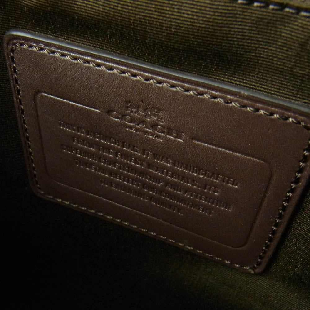 COACH コーチ F71065 レキシントン レザー ダブルジップトップ・コミュータ 2WAY ショルダーストラップ ブリーフケース ビジネスバッグ ブラウン系【中古】