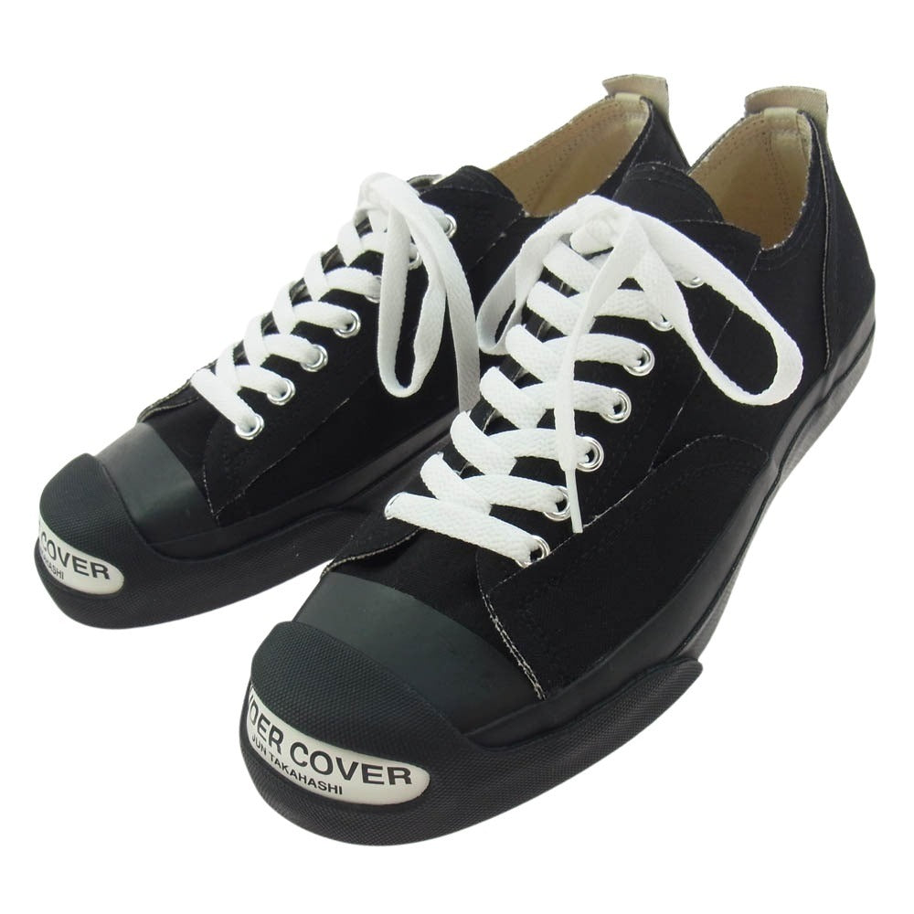 UNDERCOVER アンダーカバー 22AW UC2B9F05 TOE LOGO CANVAS SNEAKERS ロゴ キャンバス スニーカー ローカット スニーカー ブラック系 M【極上美品】【中古】