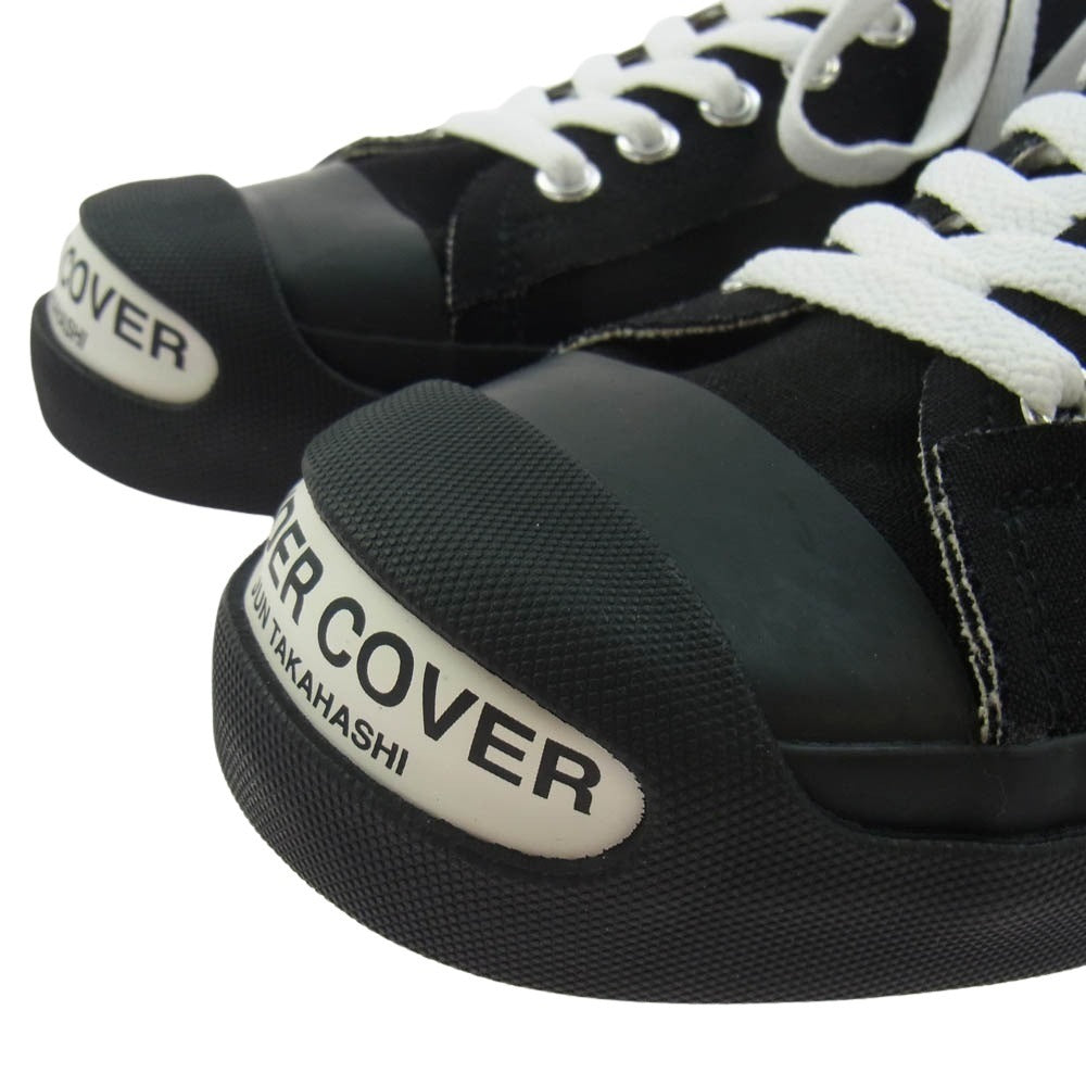 UNDERCOVER アンダーカバー 22AW UC2B9F05 TOE LOGO CANVAS SNEAKERS ロゴ キャンバス スニーカー ローカット スニーカー ブラック系 M【極上美品】【中古】