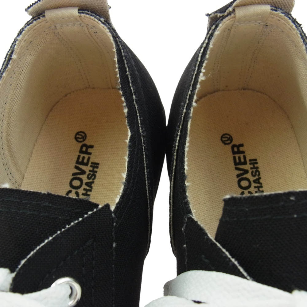 UNDERCOVER アンダーカバー 22AW UC2B9F05 TOE LOGO CANVAS SNEAKERS ロゴ キャンバス スニーカー ローカット スニーカー ブラック系 M【極上美品】【中古】