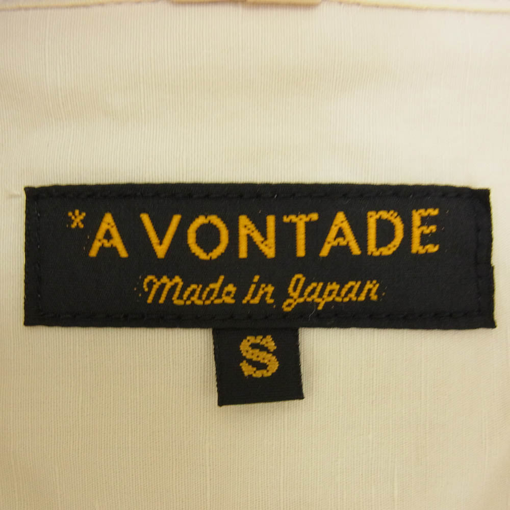 A VONTADE アボンタージ コットン リネン オープンカラー 半袖シャツ オフホワイト系 S【中古】