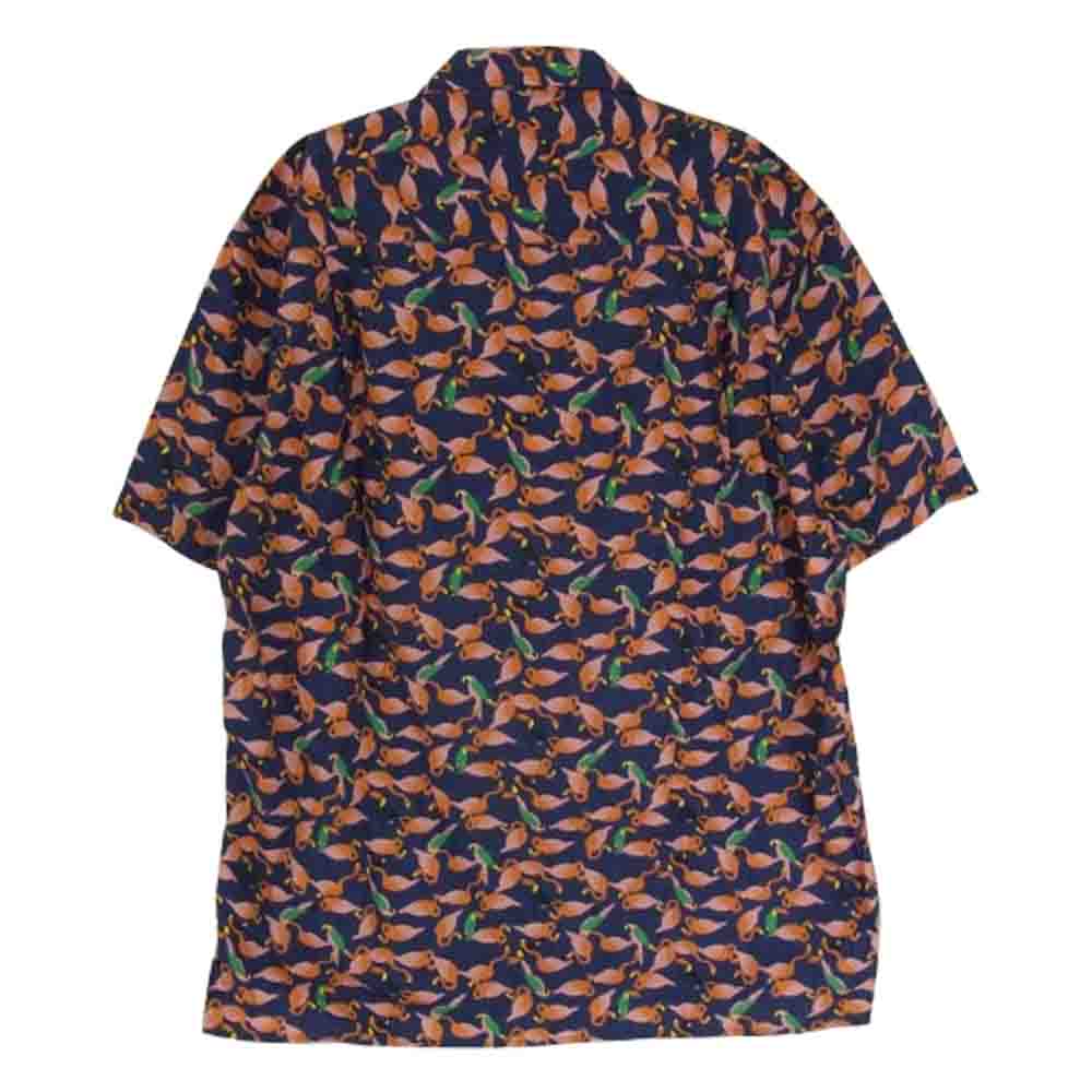 ギットマン GITMAN VINTAGE フラミンゴ柄 ボタンダウン シャツ ネイビー系 M【中古】