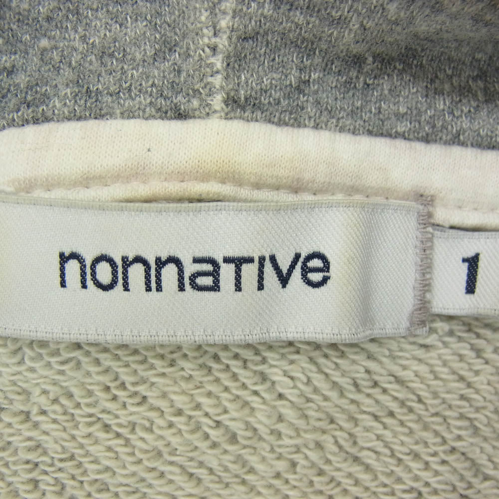 nonnative ノンネイティブ NN-C2701 DWELLER HOODED FULL ZIP SWEATER COTTON MARBLE SWEAT パーカー グレー系 1【中古】