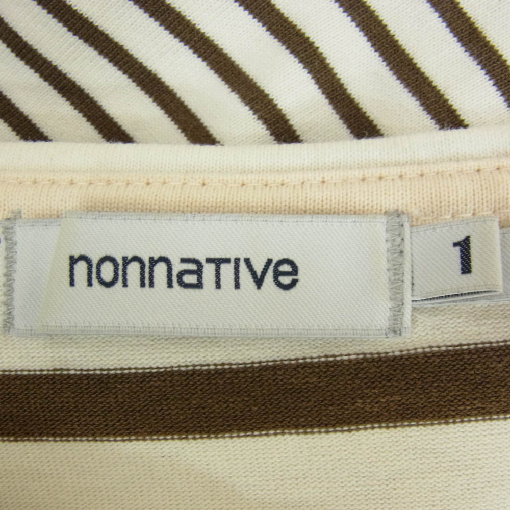 nonnative ノンネイティブ NN-C2506 SAILOR BOAT LS COTTON BORDER JERSEY ボーダー カットソー カーキ系 1【中古】