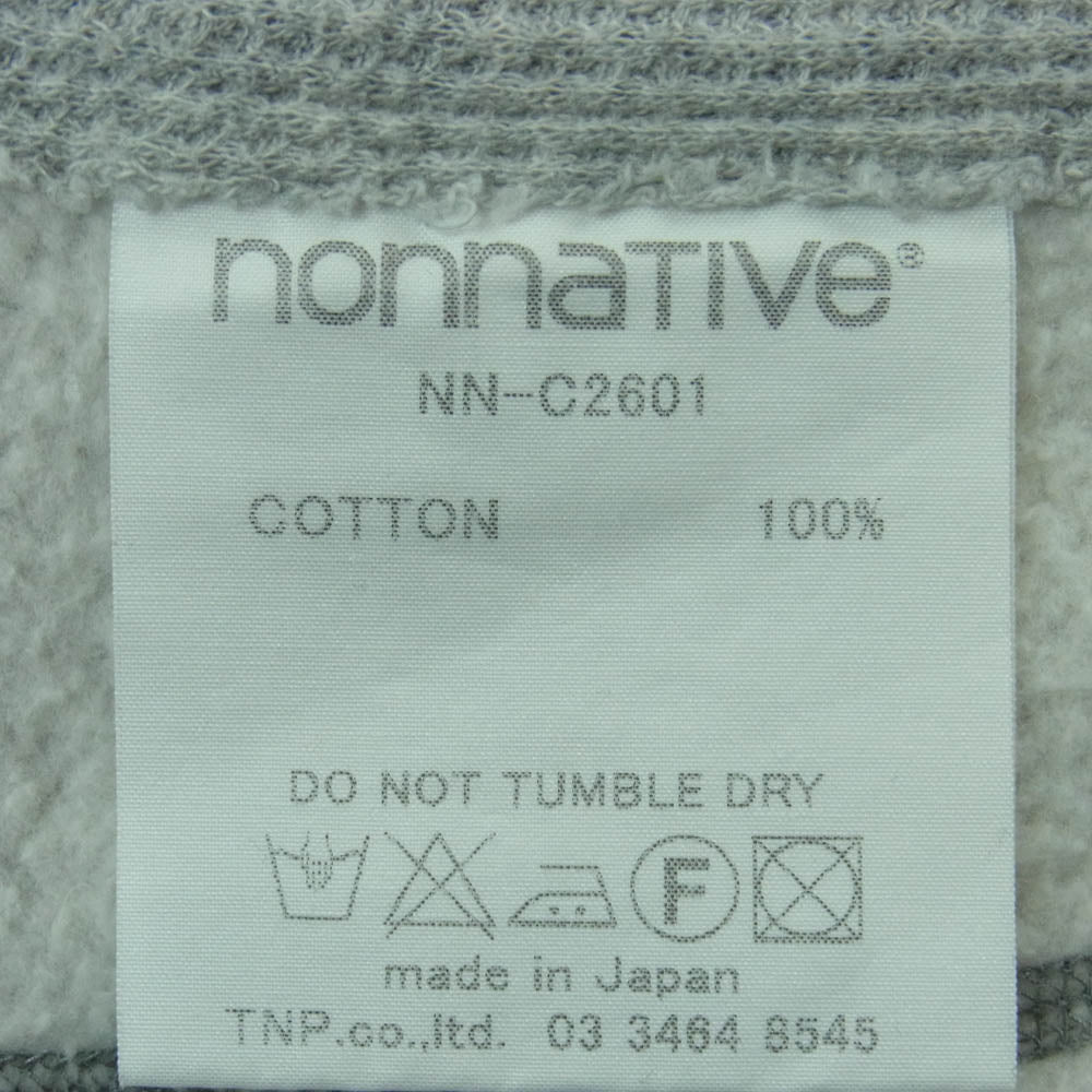 nonnative ノンネイティブ NN-C2601 DWELLER HOODED FULL ZIP COTTON SWEAT ジップ パーカー 日本製 グレー系 1【中古】
