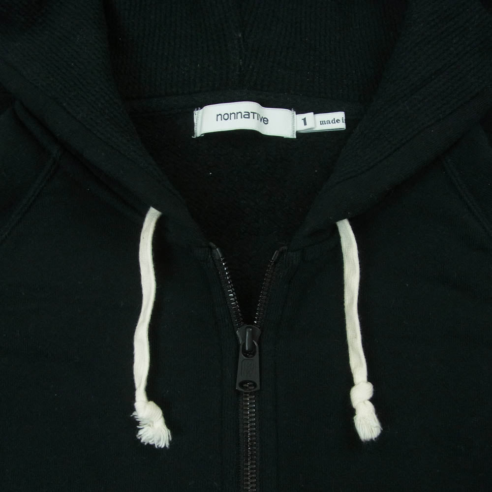 nonnative ノンネイティブ NN-C2601 DWELLER HOODED FULL ZIP COTTON SWEAT ジップ パーカー 日本製 ブラック系 1【中古】