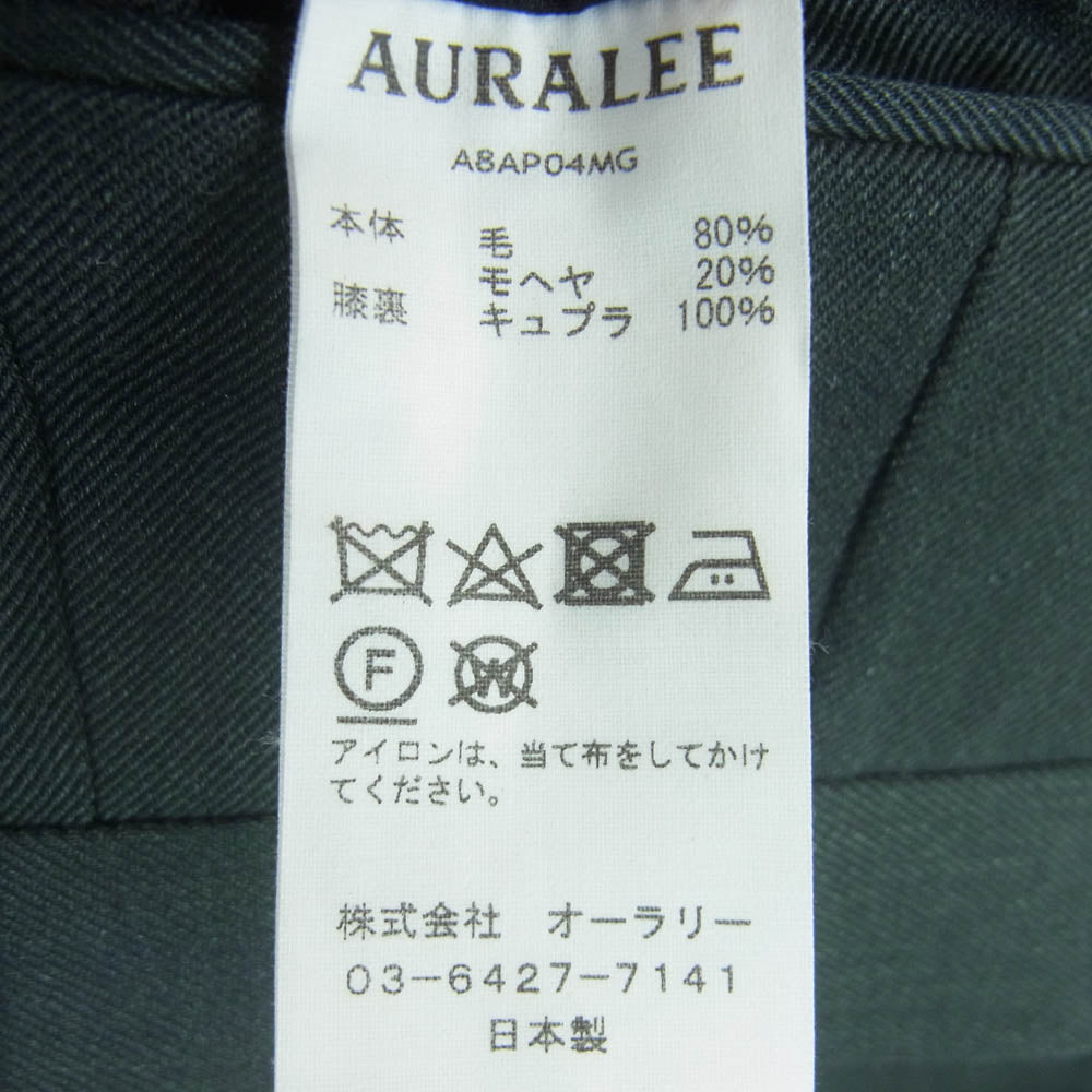 AURALEE オーラリー A8AP04MG WOOL KID MOHAIR GABARDINE NARROW SLACKS スラックス パンツ 日本製 グレー系 3【中古】