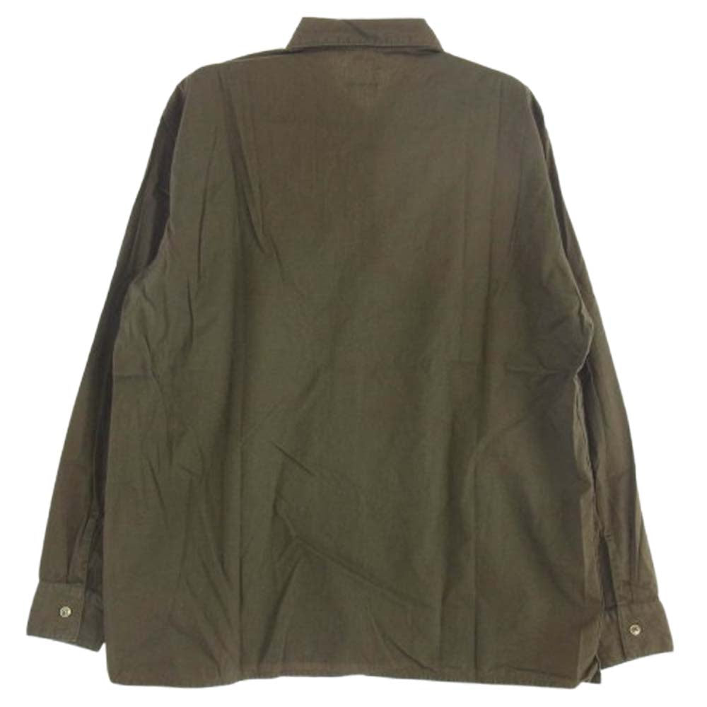 COMOLI コモリ N03-02004 open collar shirt オープンカラー シャツ グリーン系 1【中古】