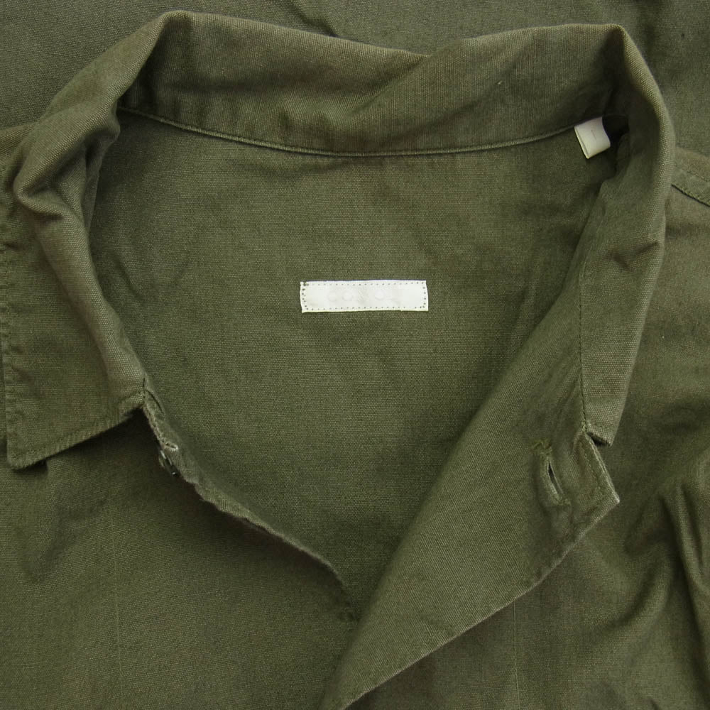 COMOLI コモリ N03-02004 open collar shirt オープンカラー シャツ グリーン系 1【中古】