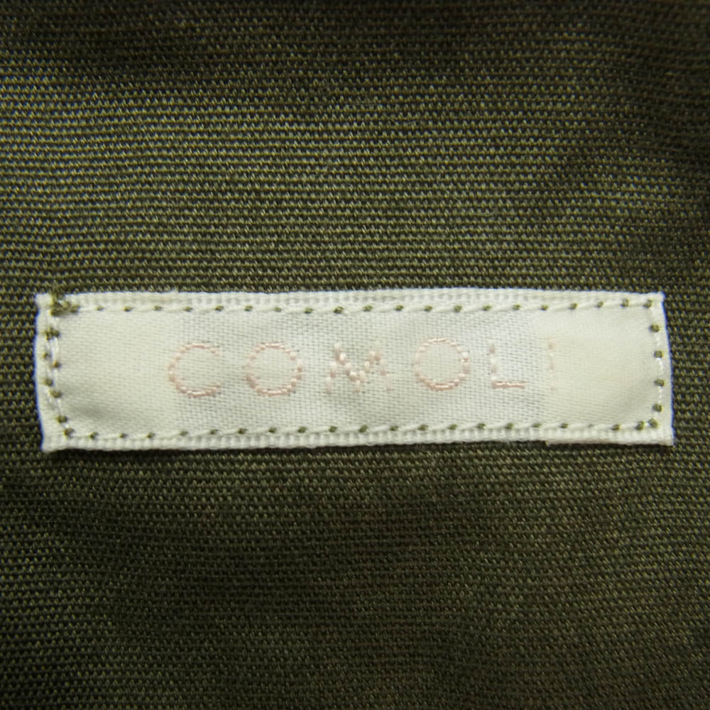 COMOLI コモリ N03-02004 open collar shirt オープンカラー シャツ グリーン系 1【中古】