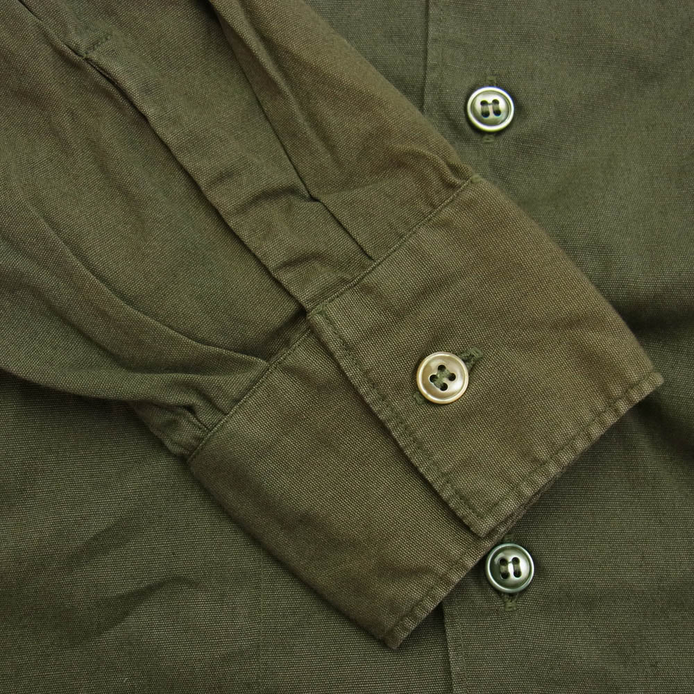 COMOLI コモリ N03-02004 open collar shirt オープンカラー シャツ グリーン系 1【中古】