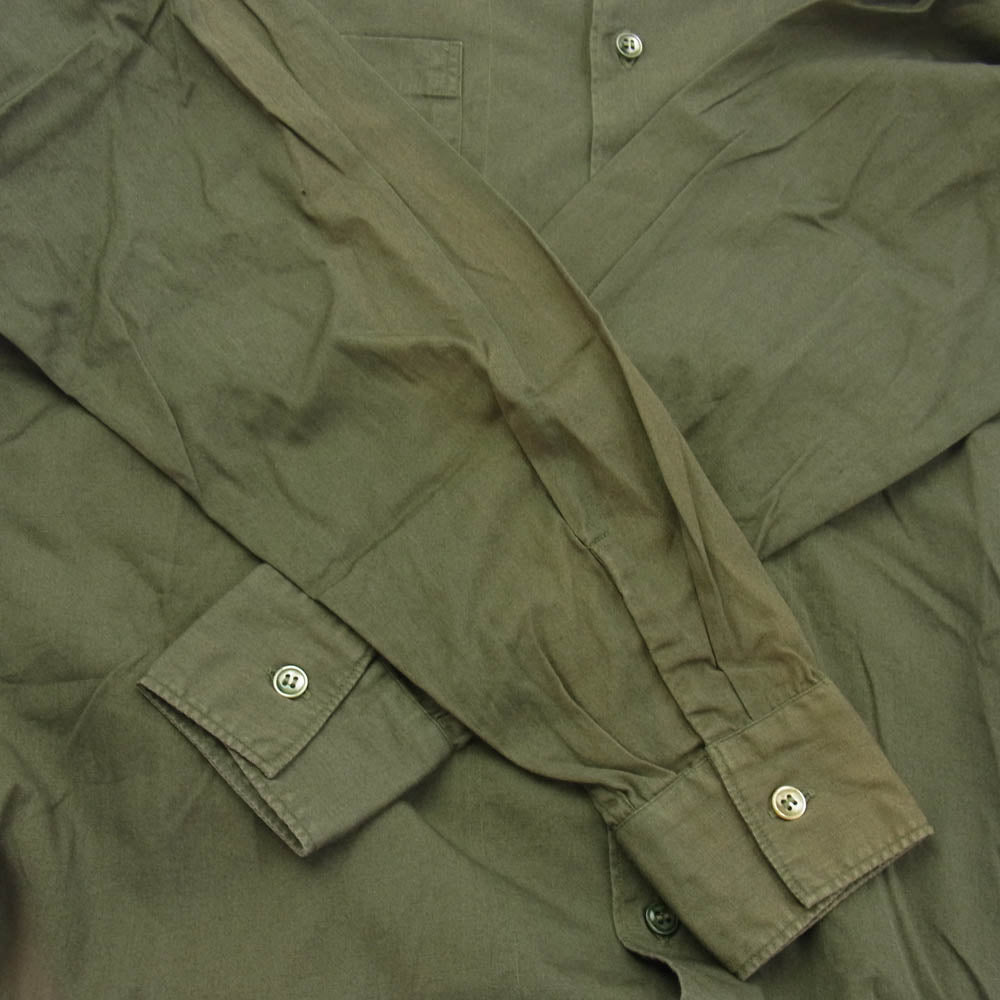 COMOLI コモリ N03-02004 open collar shirt オープンカラー シャツ グリーン系 1【中古】