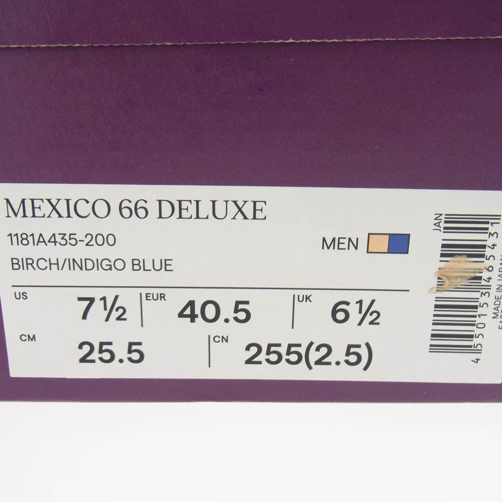 ONITSUKA TIGER オニツカタイガー 1181A435 MEXICO66 DELUXE メキシコ66 ローカット スニーカー ホワイト系 ブルー系 25.5cm【中古】