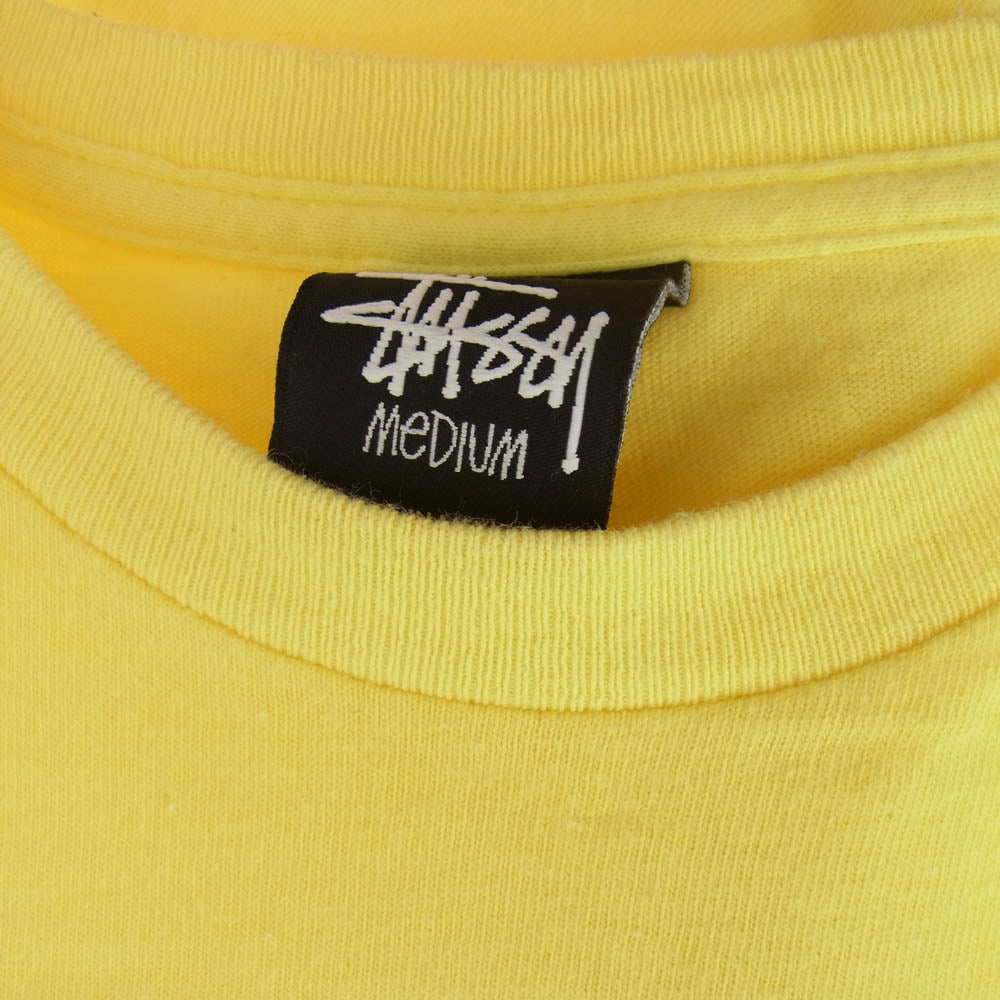 STUSSY ステューシー ロゴ プリント 半袖 Tシャツ イエロー系 M【中古】