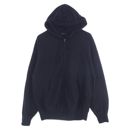 COMOLI コモリ 25SS B01-05012 LWコットン裏毛 ライトウェイト ジップ パーカー フーディ ブラック系 2【美品】【中古】